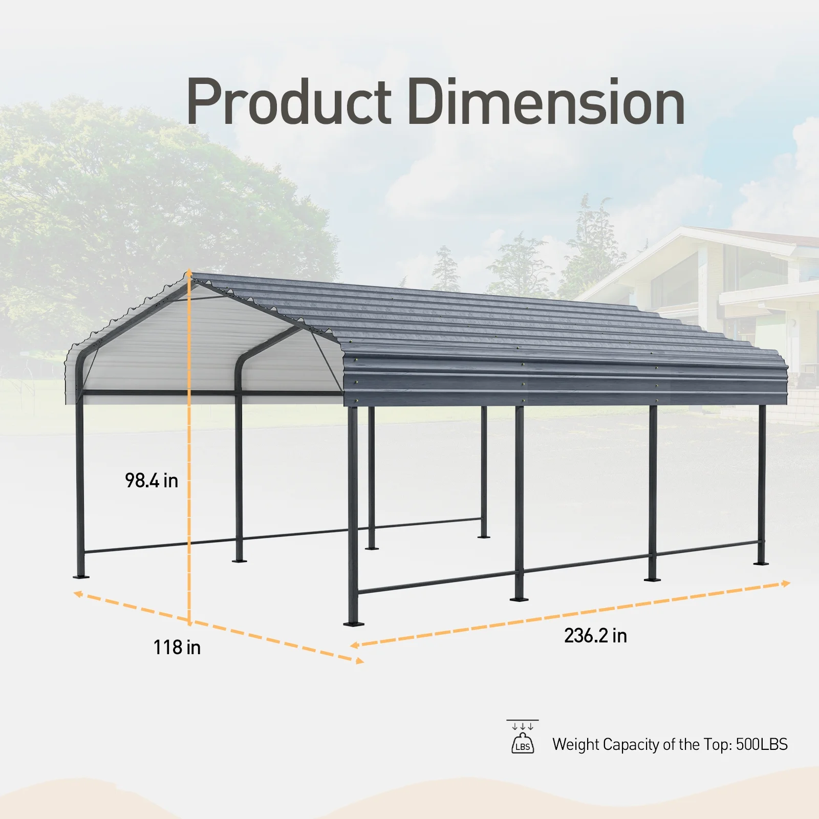COSIEST 10'x20' Carport with Galvanized Steel Roof, Heavy Duty Metal Carport Canopy, Outdoor Garage Car Shelter Shade for Car, Boats and Truck - Curated Treasures Market