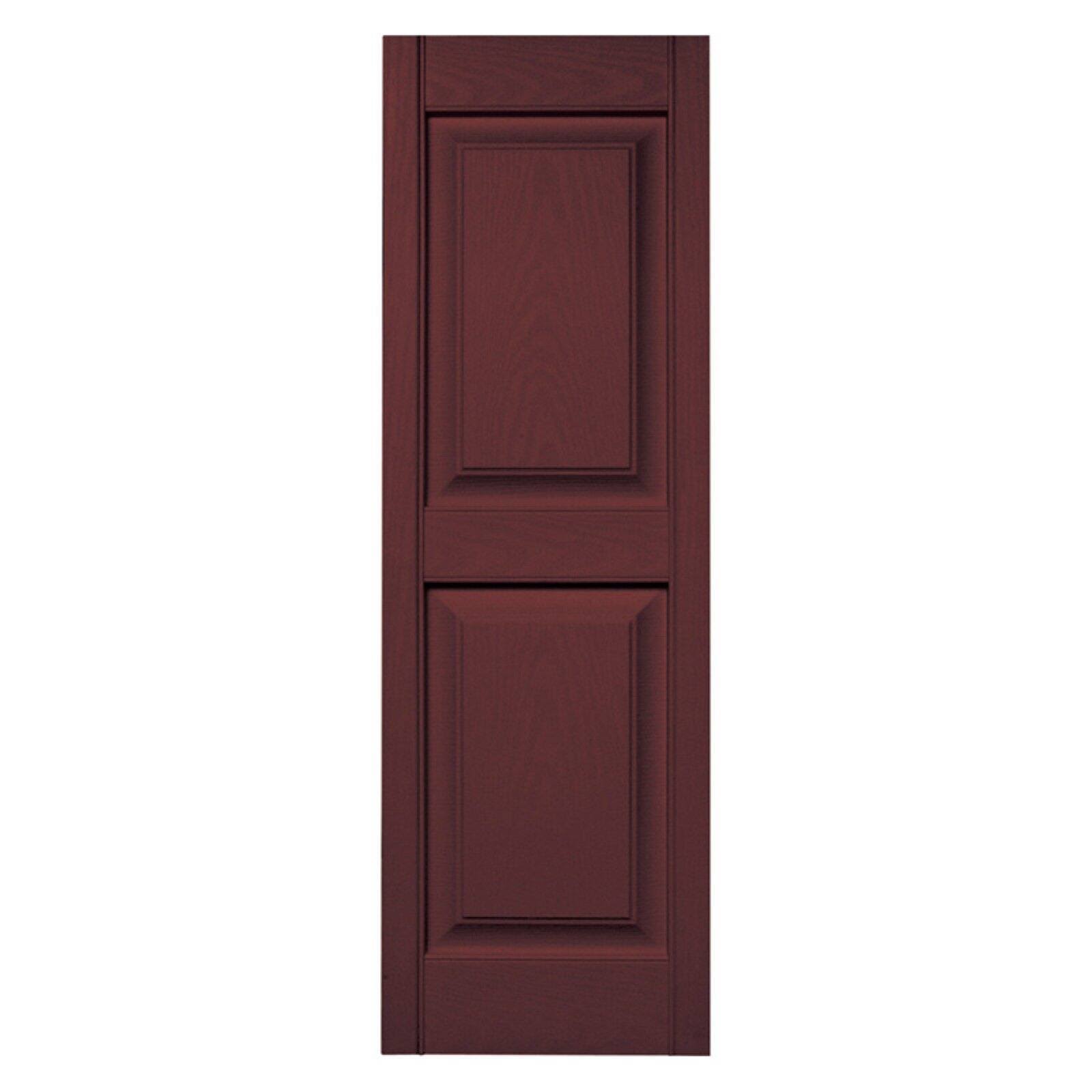 Builders Edge 15W in. Raised Panel Vinyl Shutters Bordeaux