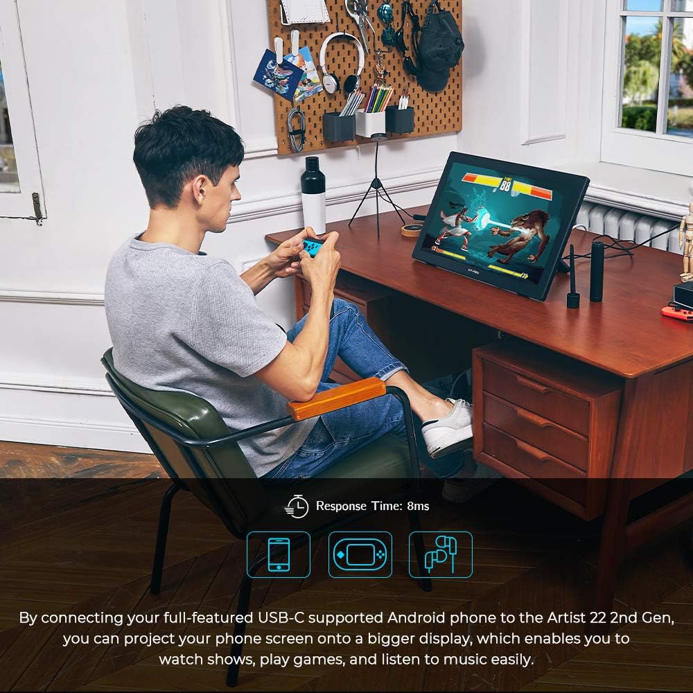 Drawing Tablet with Screen XP-PEN Artist22 Second Generation Digital Drawing Display 21.5 Inch Graphics Tablet with Screen for Art Creation and Digital Drawing