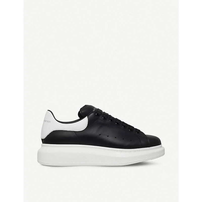 Alexander McQueen Mens Blk/White Men&s Show Leather Trainers 5