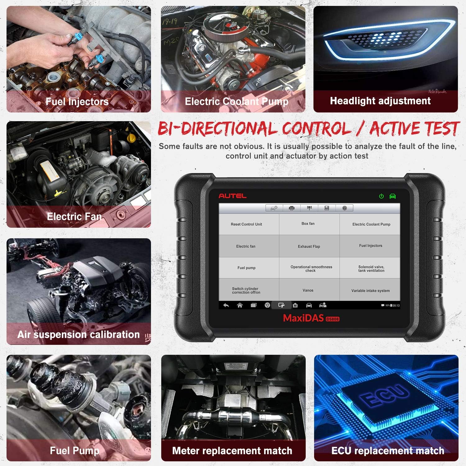 Autel MaxiDAS DS808K Diagnostic Scan Tool - 2022 New Model of DS708, DS808 Kit Same As MS906 with VAG Guided Functions/ Reflash Hiddens, Bi-Directional Control, 30+ Services, All System Diagnostics