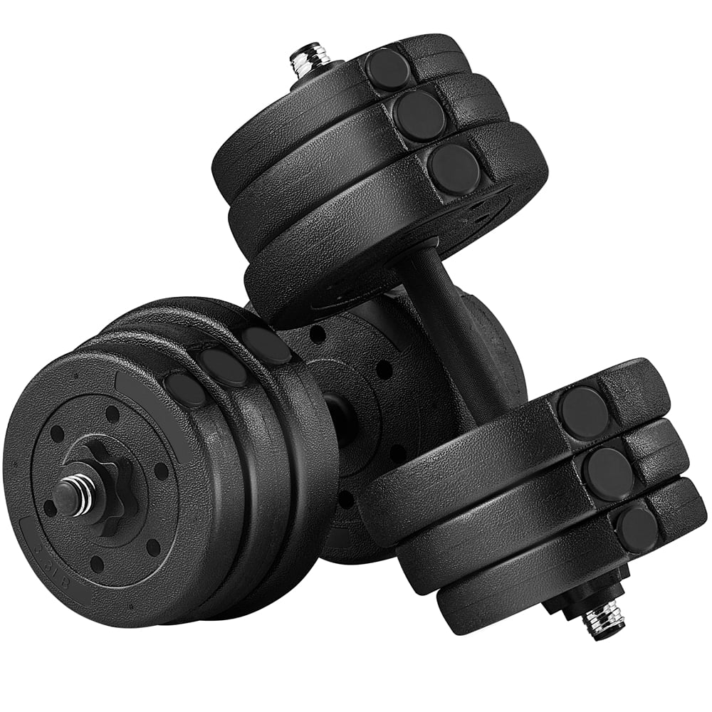 Yaheetech 66LB Adjustable Dumbbell Weight Set Home Training Dumbbell Pair Lifting Black
