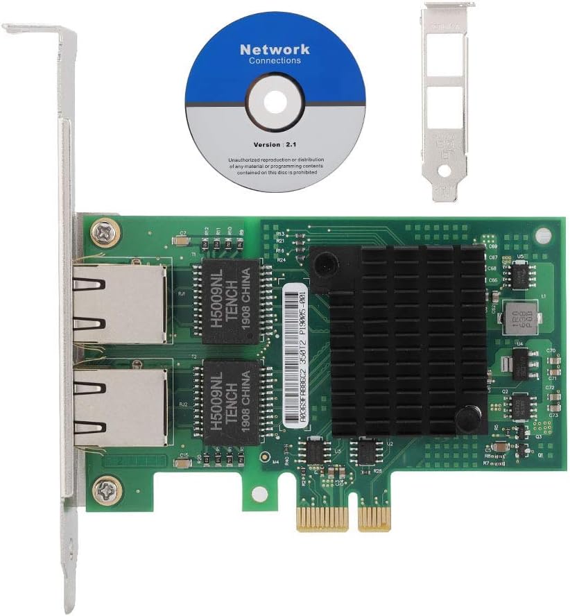 10/100/1000Mbps Gigabit Ethernet PCI Express Network Card, PCI Express 2.0, Dual RJ45 Ports, PCI-E Network Adapter Card, Gigabit Network Card Ethernet Card for PC, Gigabit Ethernet Server Adapter Pack of 2