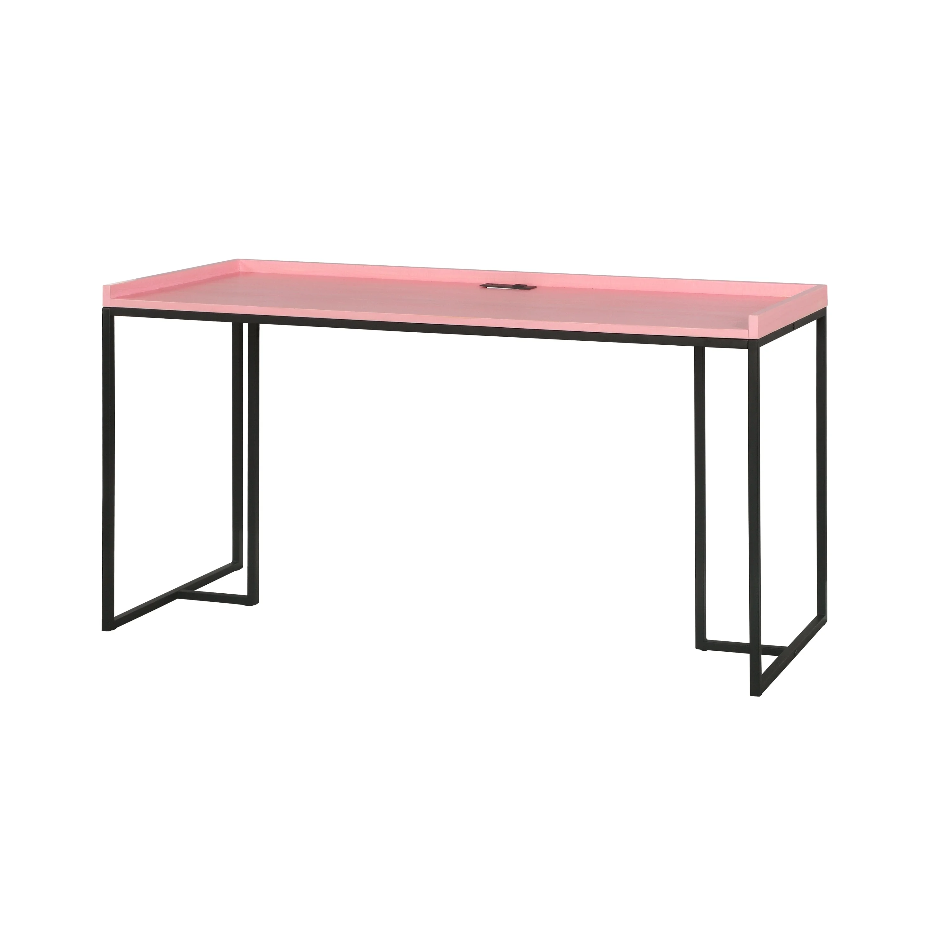 Furniture of America Magnus Industrial 59-inch Metal Computer Desk with USBs by  Pink Wood Finish, Metal Finish
