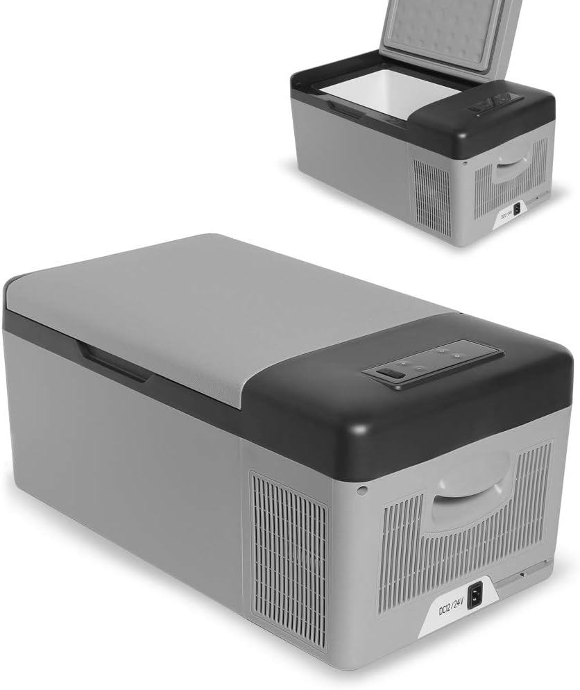 Portable Cooler Freezer/Refrigerator Cooler AC/DC Compressor Electric Cooler Trolley Wheels for Truck RV Boat Party Travel Picnic Outdoor Camping