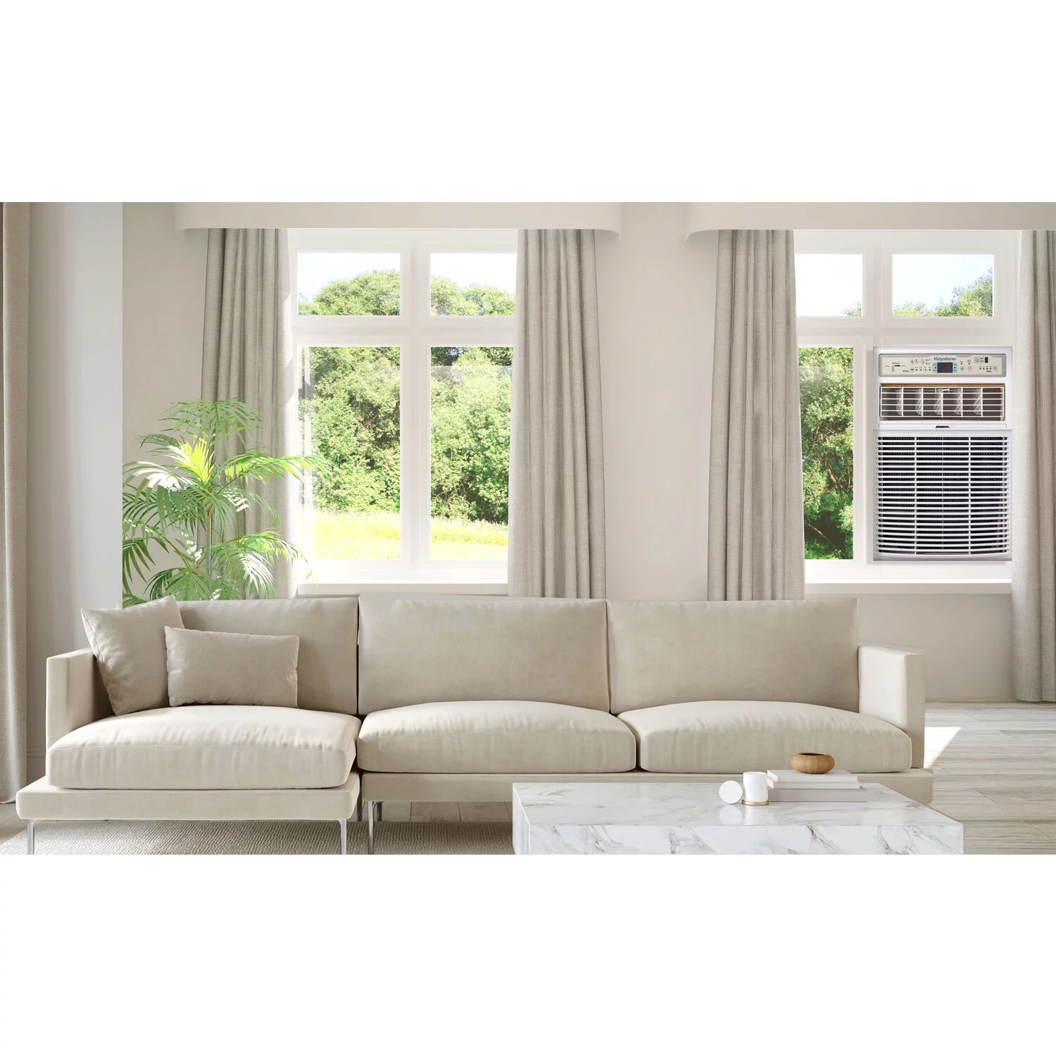 Keystone 10,000 BTU 115-Volt Casement Window Air Conditioner, White, KSTSW10B