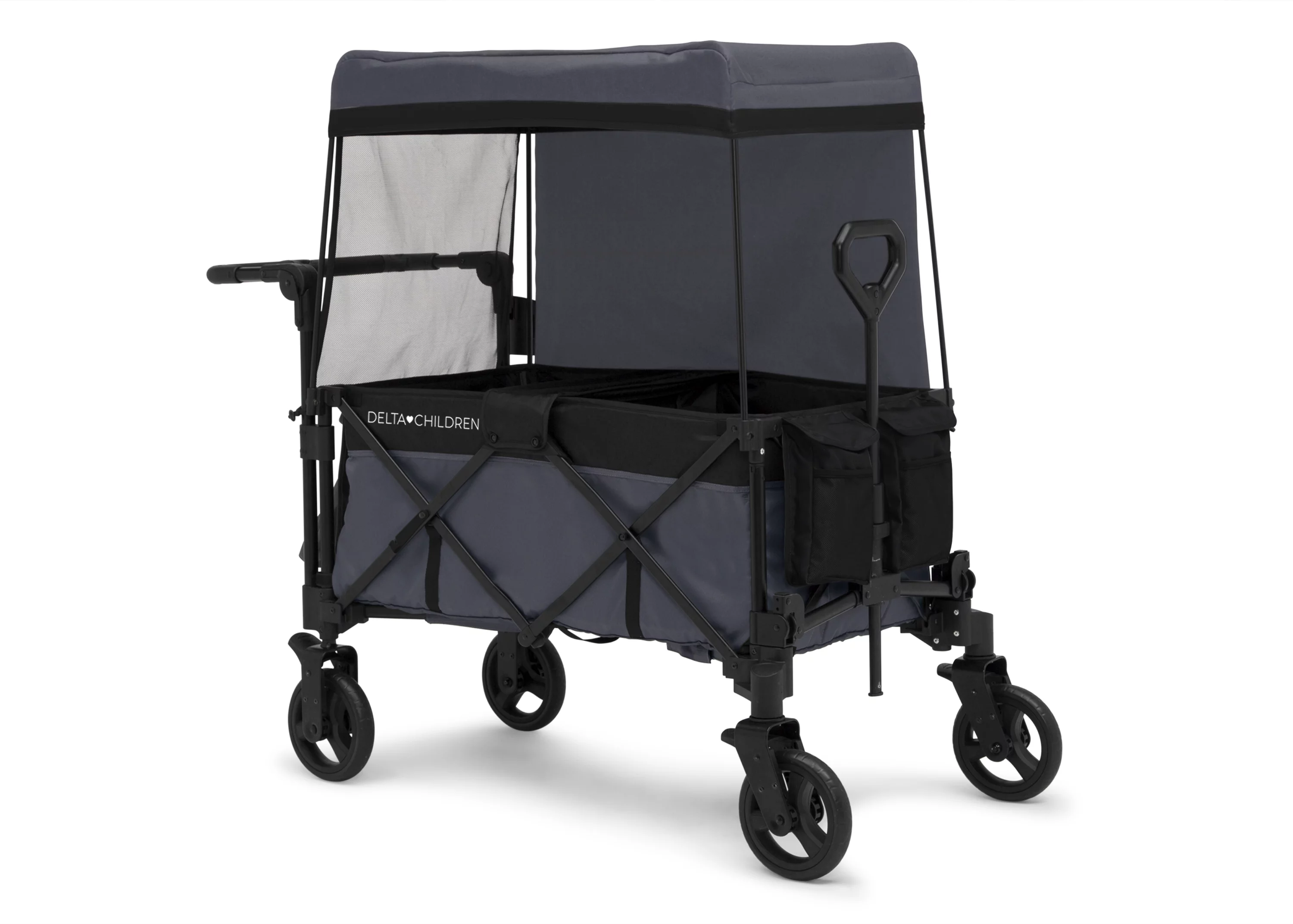 Delta Children Adventure Stroller Wagon, Grey/Black