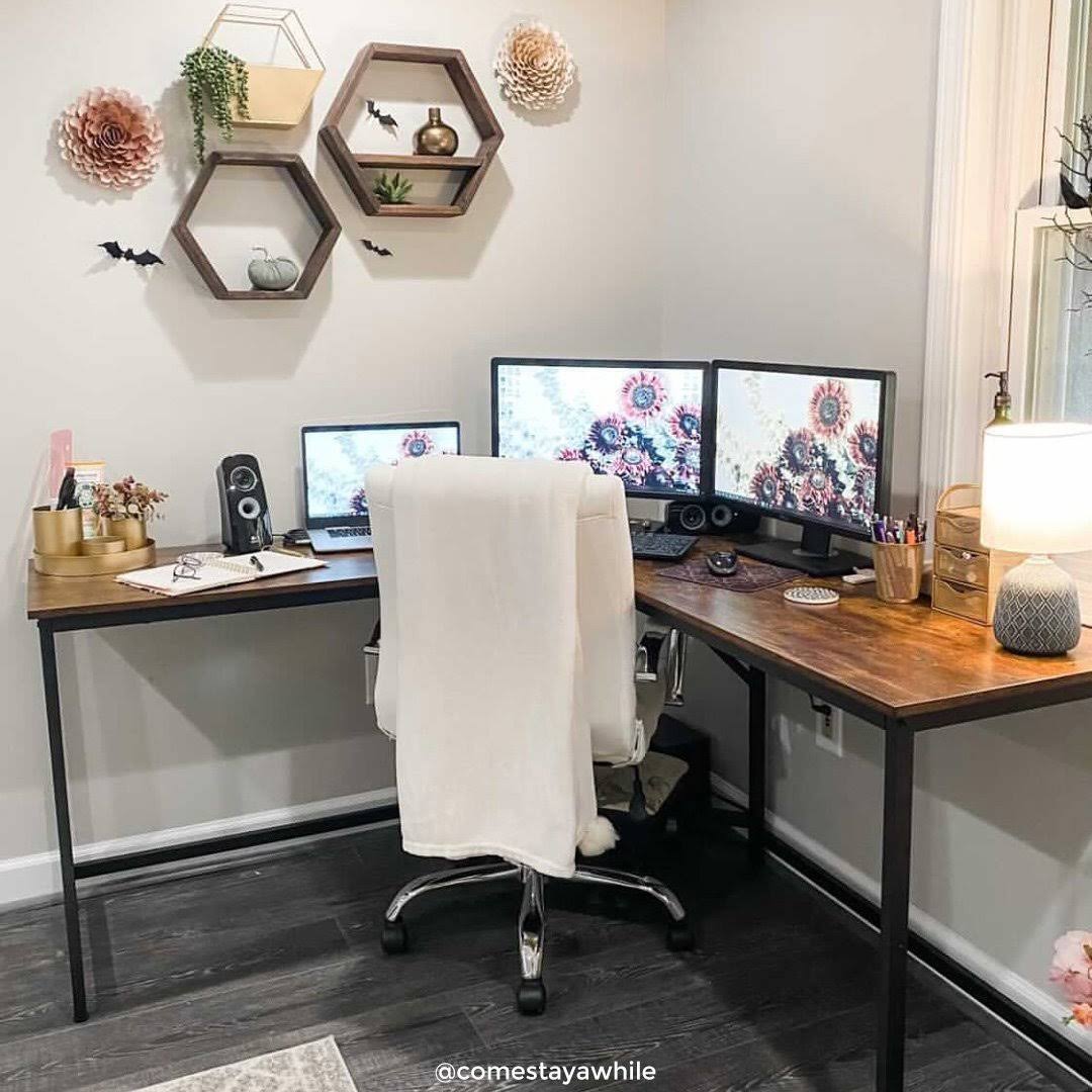VASAGLE L-Shaped Home Office Computer Desk