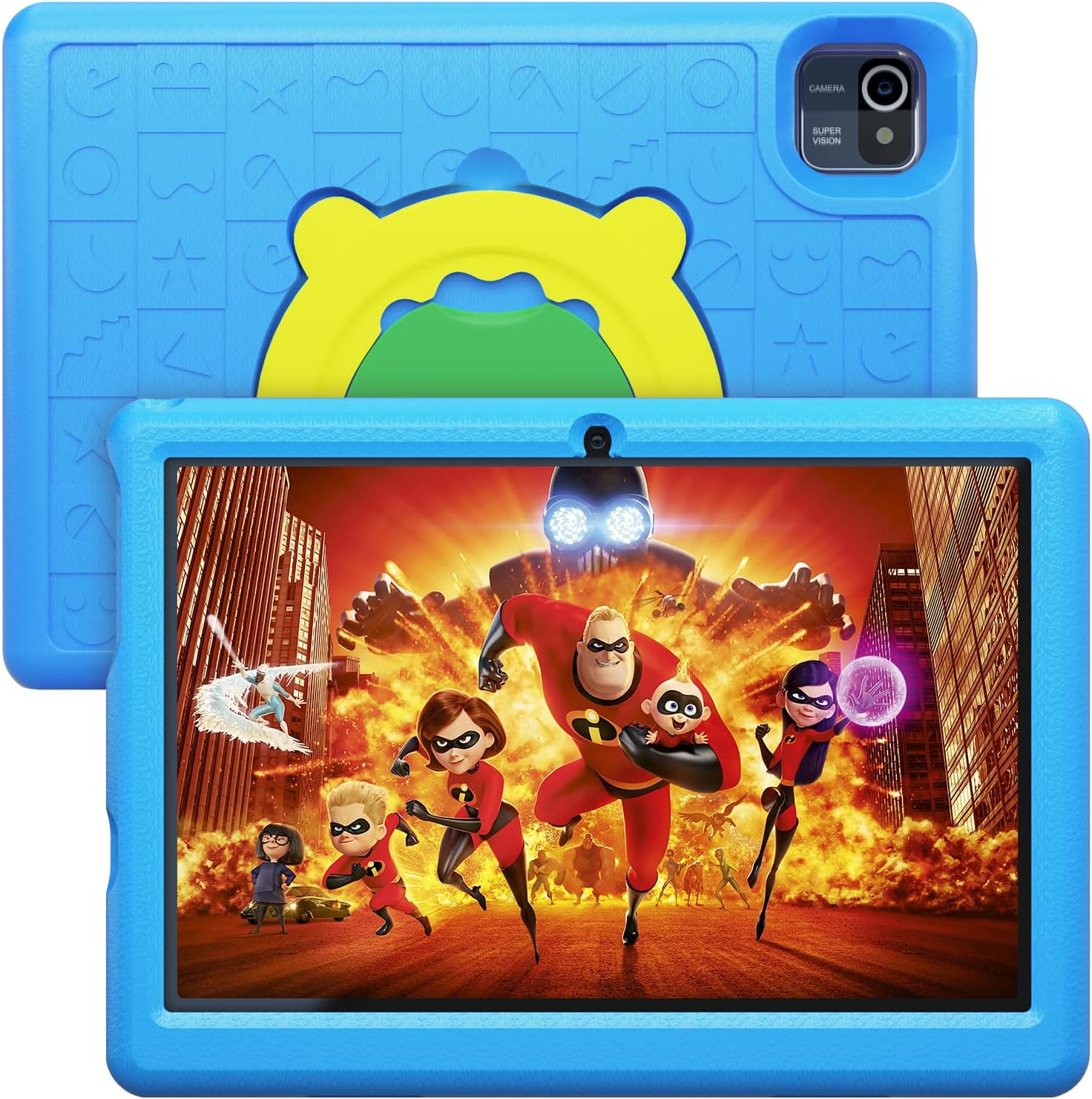 Kids Tablet 10 Inch, Android 10.0 Tablet for Kids with 10.1" Display 6000mAh Kidoz Pre Installed Parental Control Children's Tablet, 32GB ROM Quad Core Processor Wi-Fi Bluetooth Kid-Proof Case, Blue