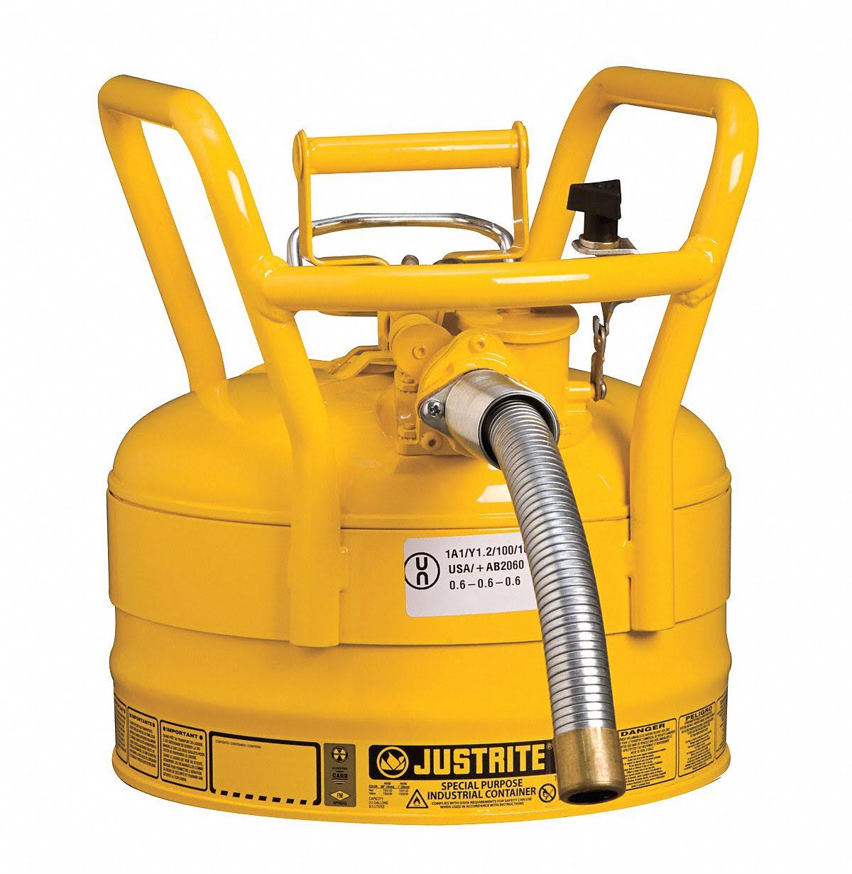 Justrite 7325230 Type II Dot Safety Can,yellow,12 in. H