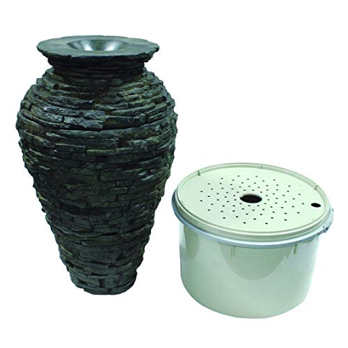 Aquascape Stacked Slate Urn Water Fountain Kit for Landscape and Garden, Medium | 58090