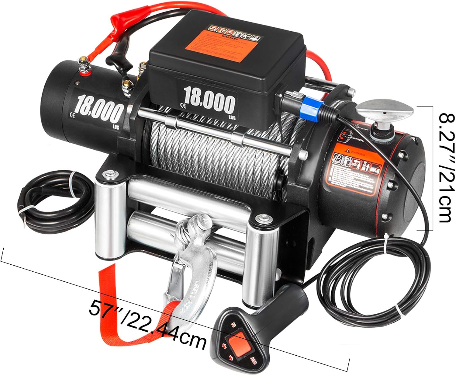 VEVOR Truck Winch 18000lbs Electric Winch Cable Steel 12V Power Winch with Wireless Remote Control and Powerful Motor for UTV ATV