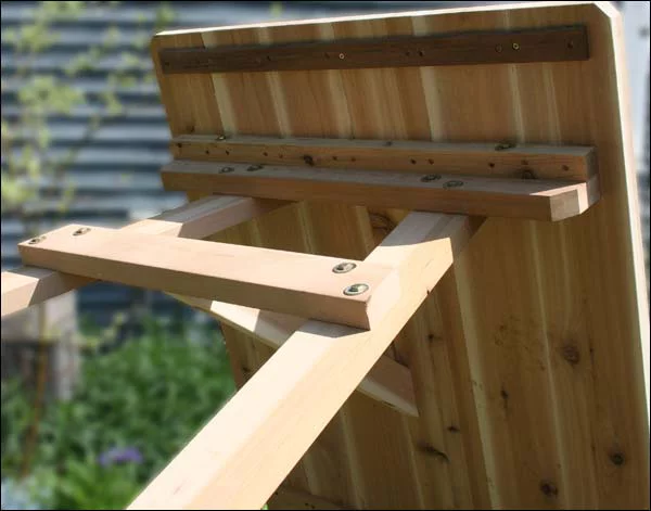 Red Cedar 32" Wide 4' Picnic Table with (2) 4' Benches