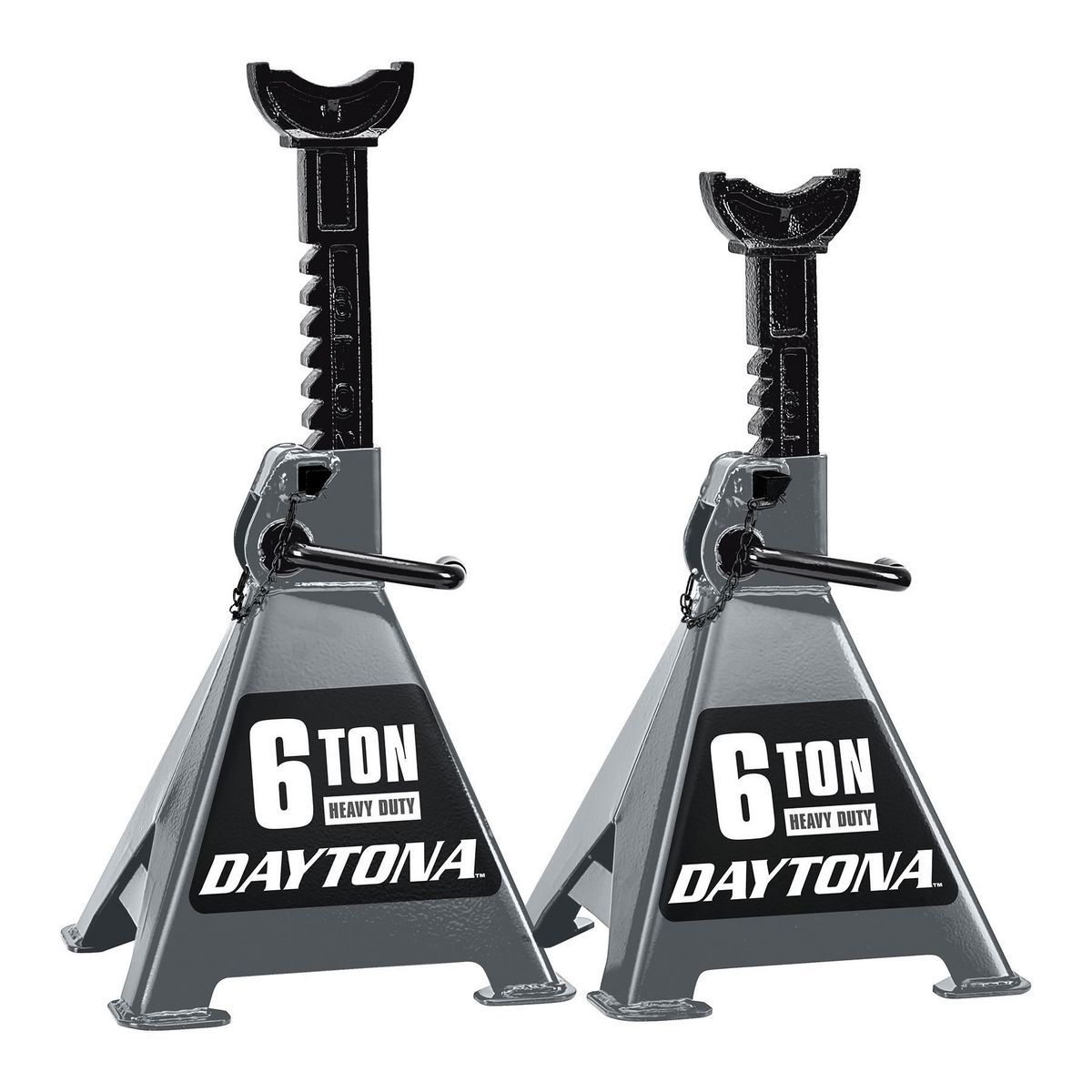 DAYTONA 6 Ton Heavy Duty Ratcheting Jack Stands, Slate Gray