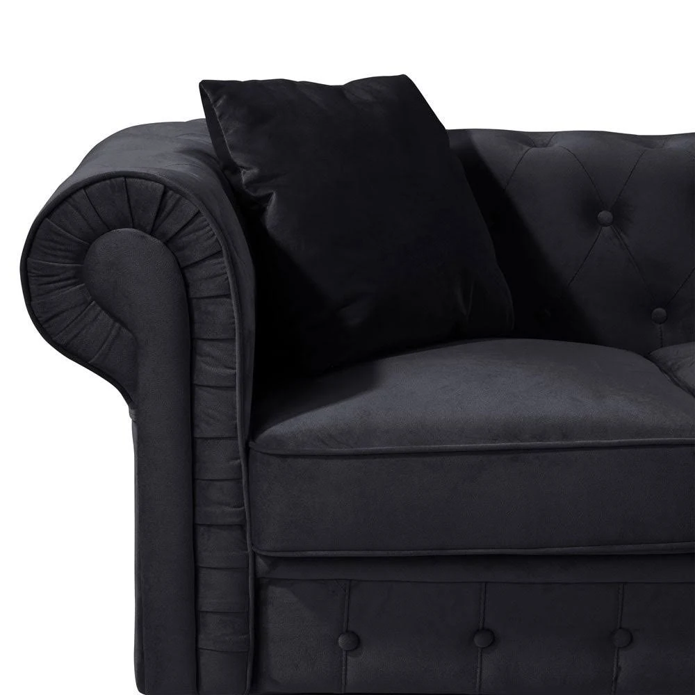 Microfiber Small-Space Chesterfield Sofa (Purple)