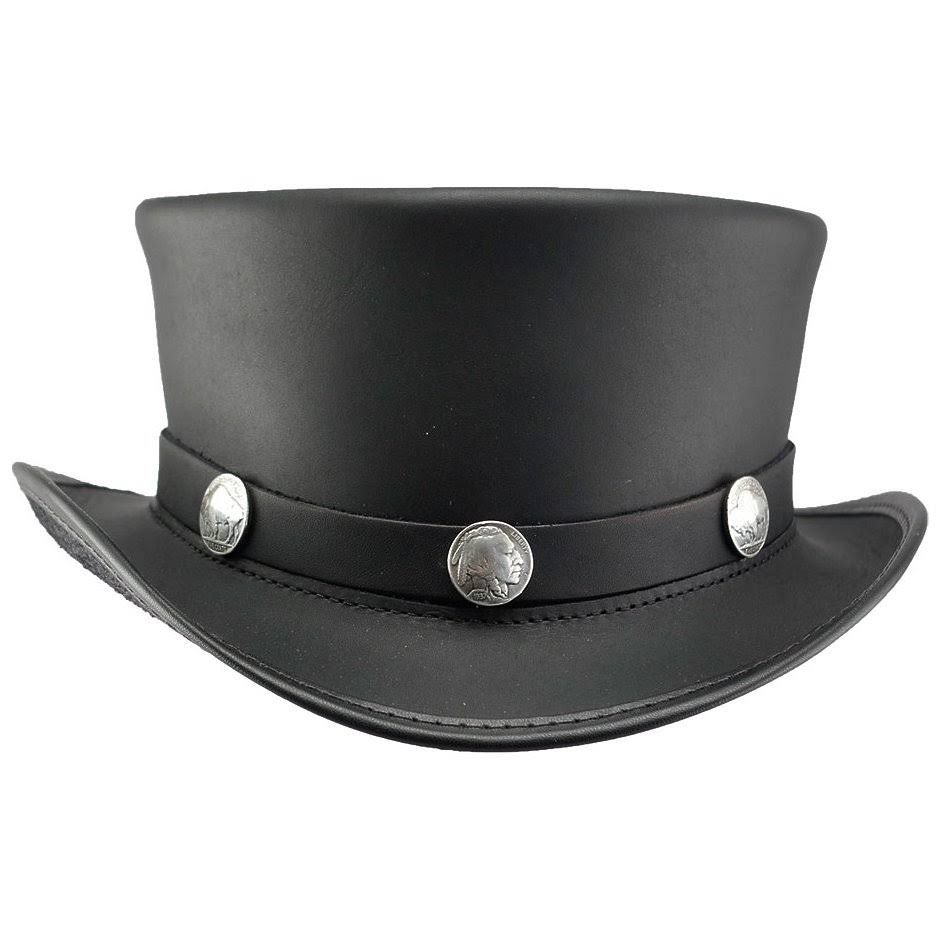 New American Hat Makers El Dorado-Buffalo Band Leather Top Brown X-Large Hat