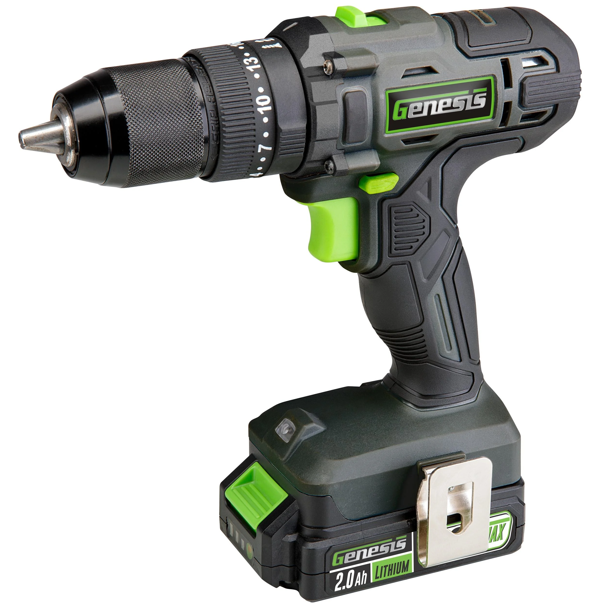 Genesis G20Max 20V Cordless 1/2 inch Hammer Drill with 2Ah Battery and Charger - Curated Treasures Market