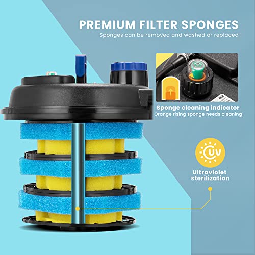 VIVOHOME Bio Pressure Pond Filter with Light
