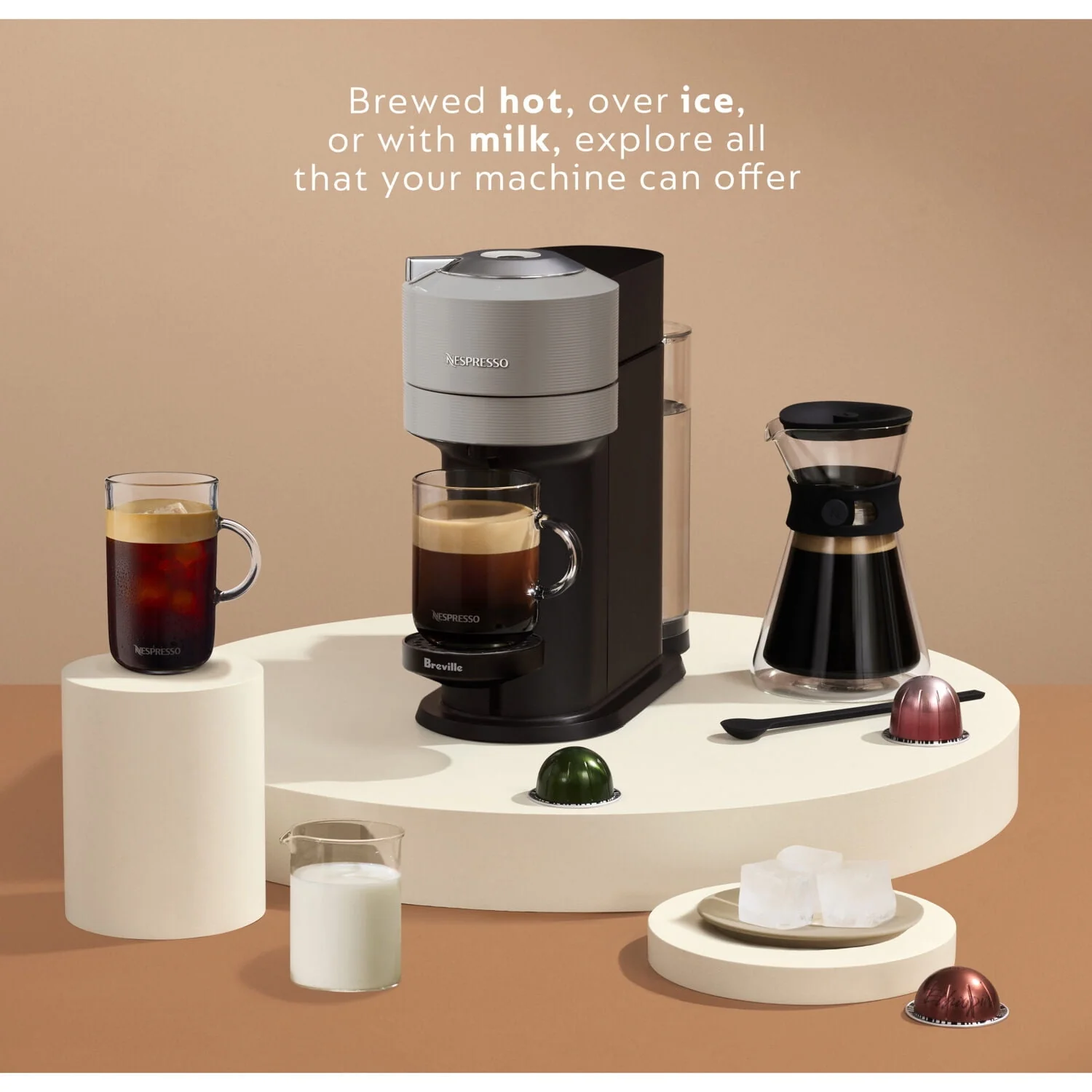 Breville Vertuo Next Coffee and Espresso Maker in Light Gray