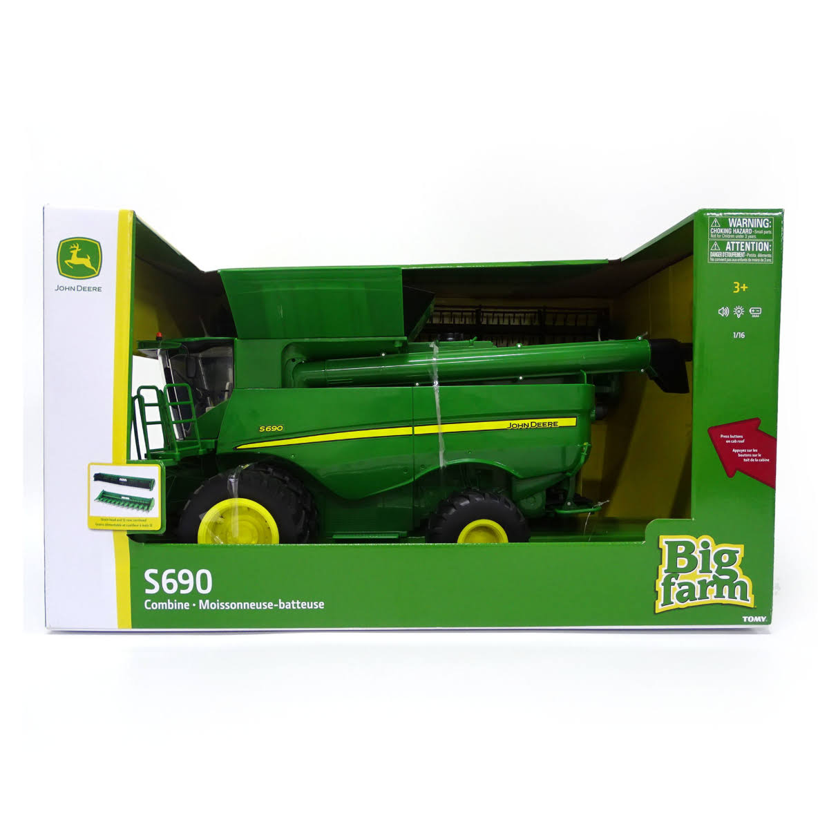1:16 Big Farm John Deere S690 Combine with Corn and Draper Head 47101
