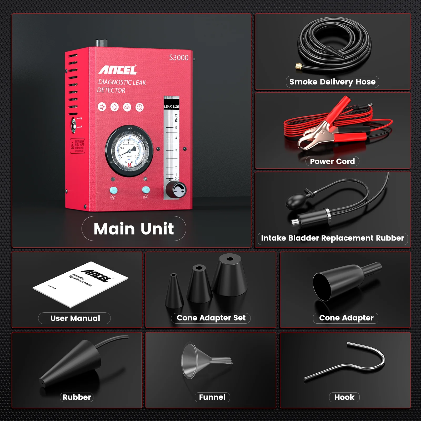 Ancel S3000 Car Smoke Machine Leak Detector All Pipe EVAP Vacuum Leakage Locator Automotive Truck - Curated Treasures Market
