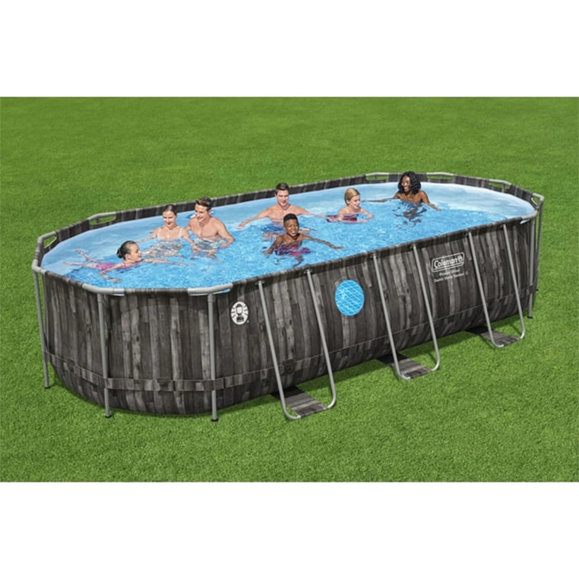 Coleman Power Steel Swim Vista Series II 20' x 10' x 48" Oval Metal Frame Above Ground Pool Set