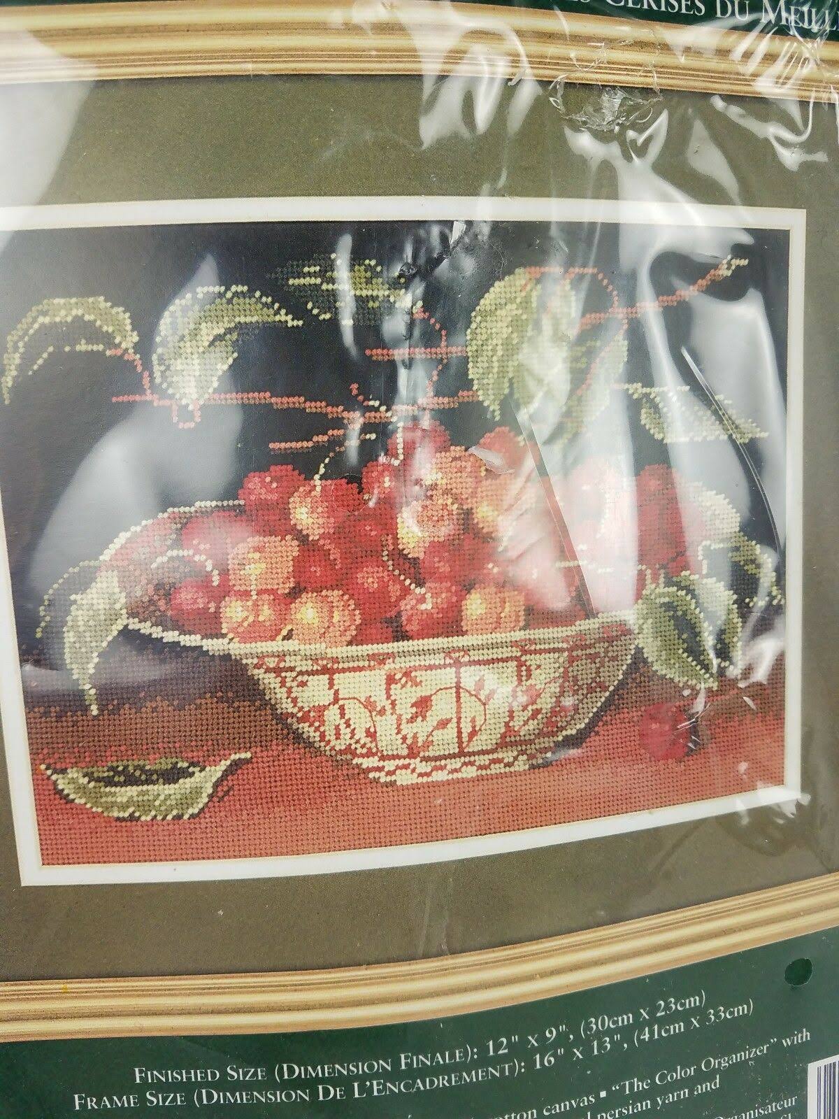 Elsa Williams Needlepoint Kit Vintage Cherries Brand New in Package