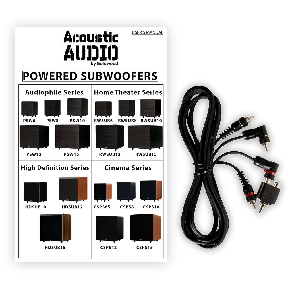 Acoustic Audio RWSUB10 10 inch Down-Firing Powered Subwoofer, Black