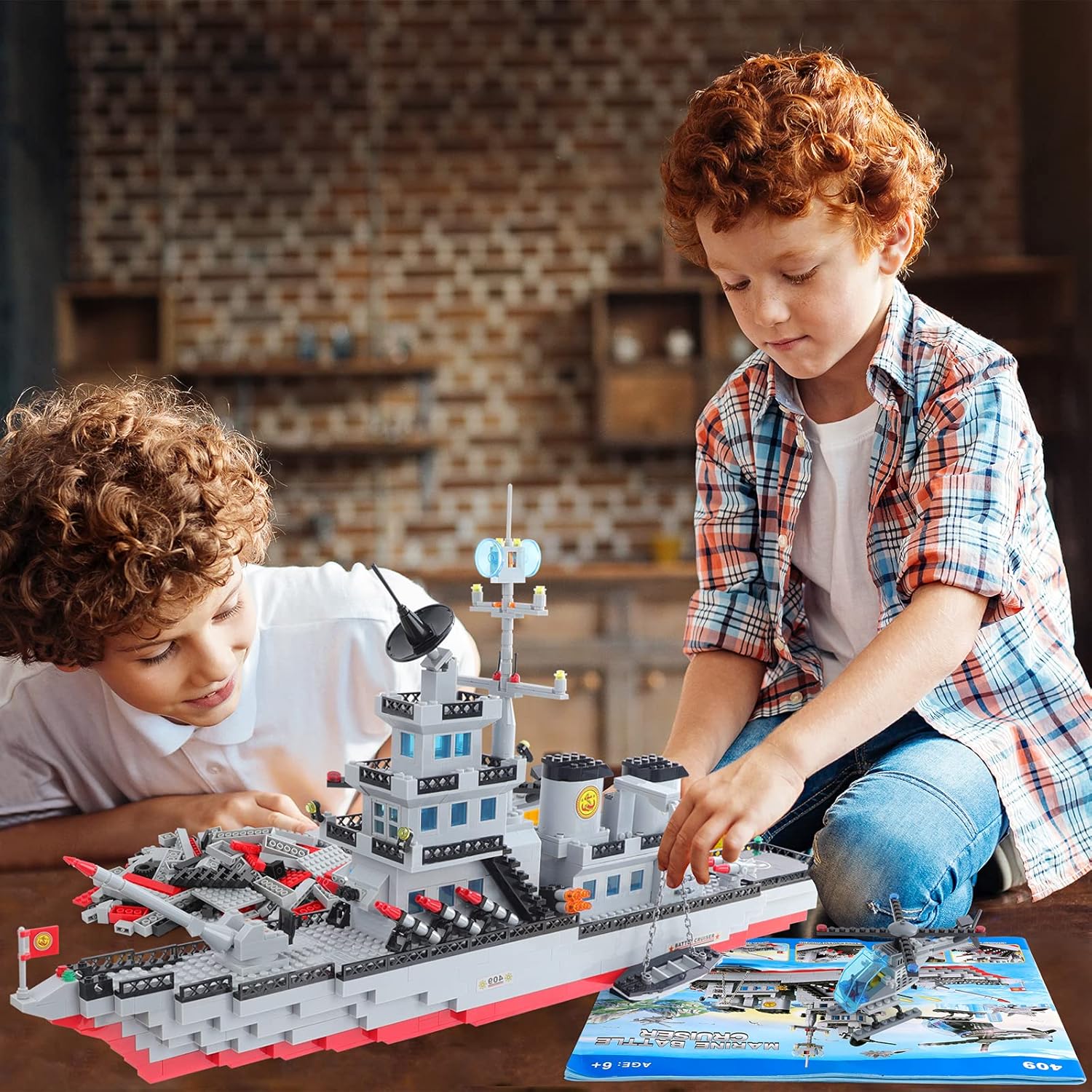 Military Aircraft Carrier Toy Building Blocks Set, 1131 Pieces Army Battleship Aircraft Boat Building Toy with Army Helicopter, Present Gift for Kids Boys Girls 6-12