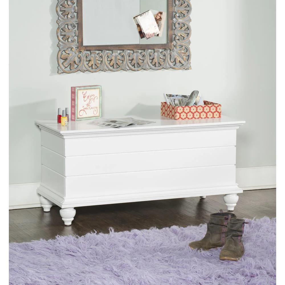 Linon Whitehurst Wood Cedar Chest in White