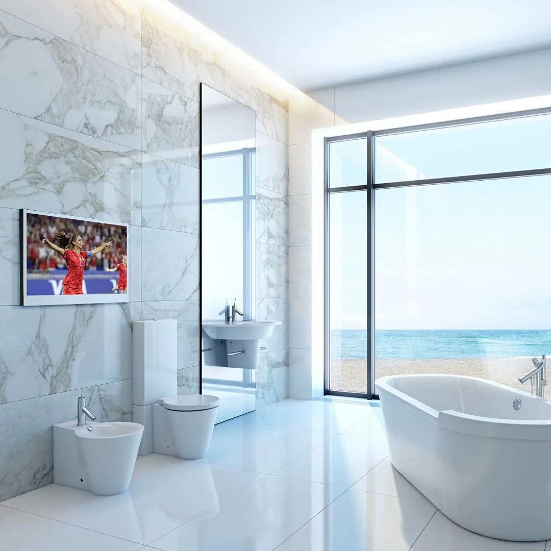 elecsung 22 inch Touchscreen Smart Mirror TV for Bathroom IP66 Waterproof Television with Integrated HDTV(ATSC) Tuner Full HD 1080P with Wi-Fi, 2023 Model