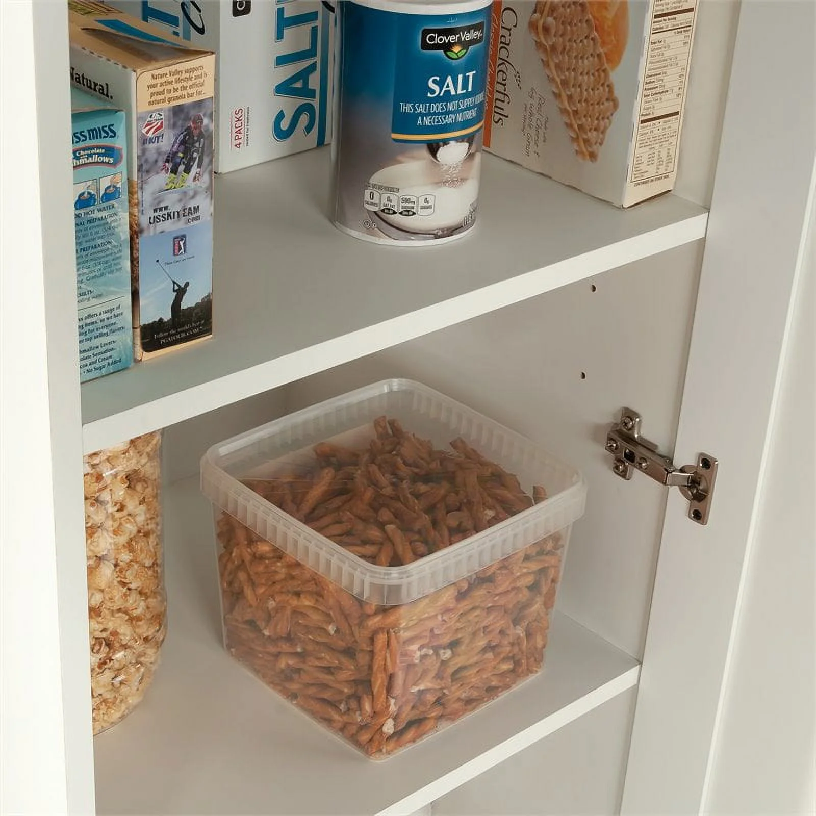 Pemberly Row Transitional Engineered Wood Single Door Pantry in White