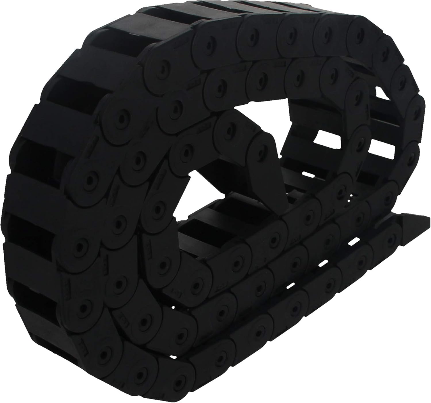 Fielect Drag Chain Cable Carrier Open Type with End Connectors R100 35X100mm 1 Meter Plastic for Electrical CNC Router Machines Black 1Pcs