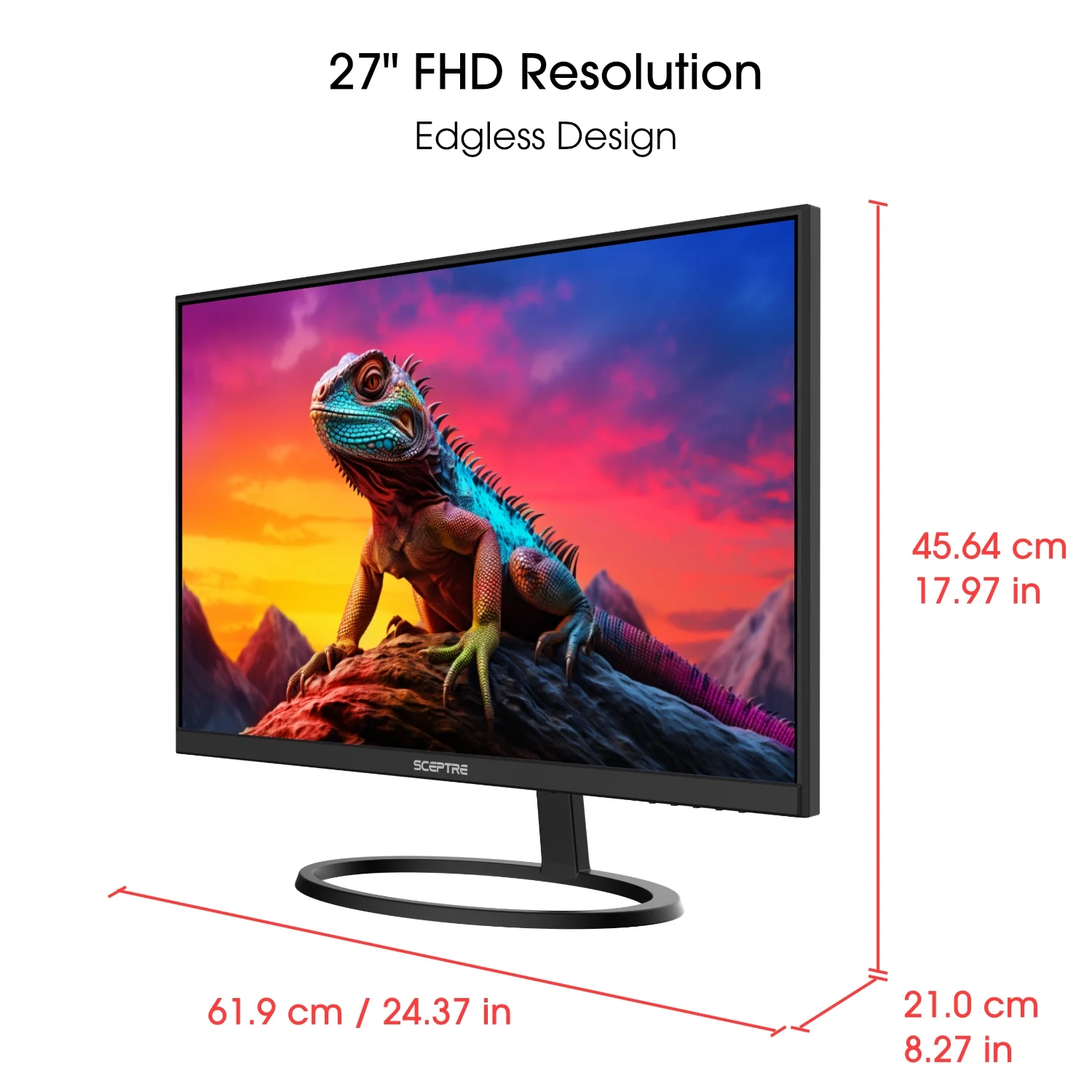 Sceptre IPS 27-Inch Quad HD IPS LED Monitor 2560 x 1440 100Hz 99% sRGB 2X HDMI and DisplayPort Build-in Speakers, Machine Black 2024 (E275W-QPT series)