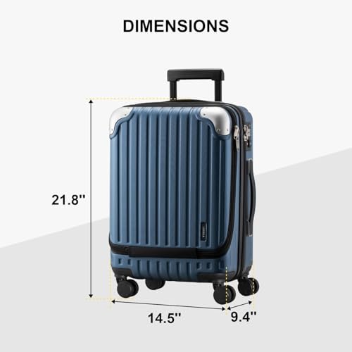 LEVEL8 Grace Carry on Luggage Airline Approved, 20 Inch Expandable Hardside Suitcases with wheels, Abs+Pc Harshell Spinner Luggages with Tsa Lock, Red
