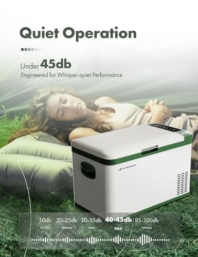 A-Premium Portable Fridge Refrigerator, -4℉-68℉ Portable Freezer Fast Cooling with 12/24V DC & 110/240V AC for Camping RV Roadtrips Truck Outdoor and Home Use