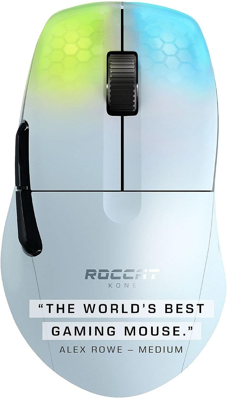 ROCCAT Vulcan 122 Mechanical PC Tactile Gaming Keyboard, Titan Switch, AIMO RGB Backlit Lighting Per Key, Detachable Palm/Wrist Rest, Anodized Aluminum Top Plate, Full Size, White/Silver