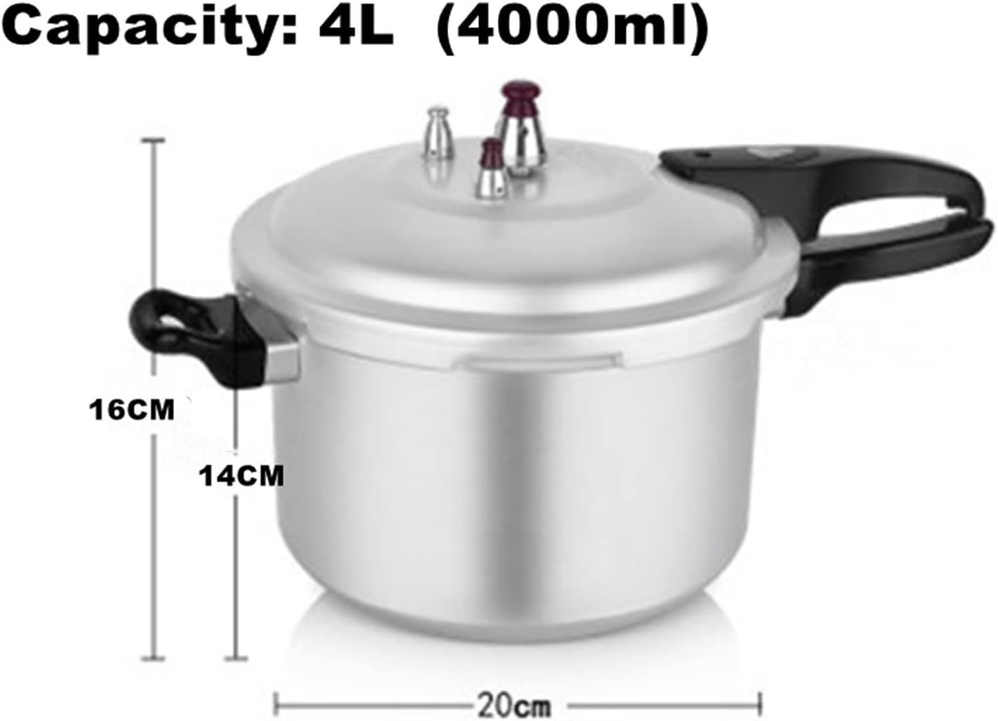 Small Aluminum Pressure Cooker Double Safety Valve for Quick Cooking of Meat, Soup, Rice for Gas Stove, Induction Cooker