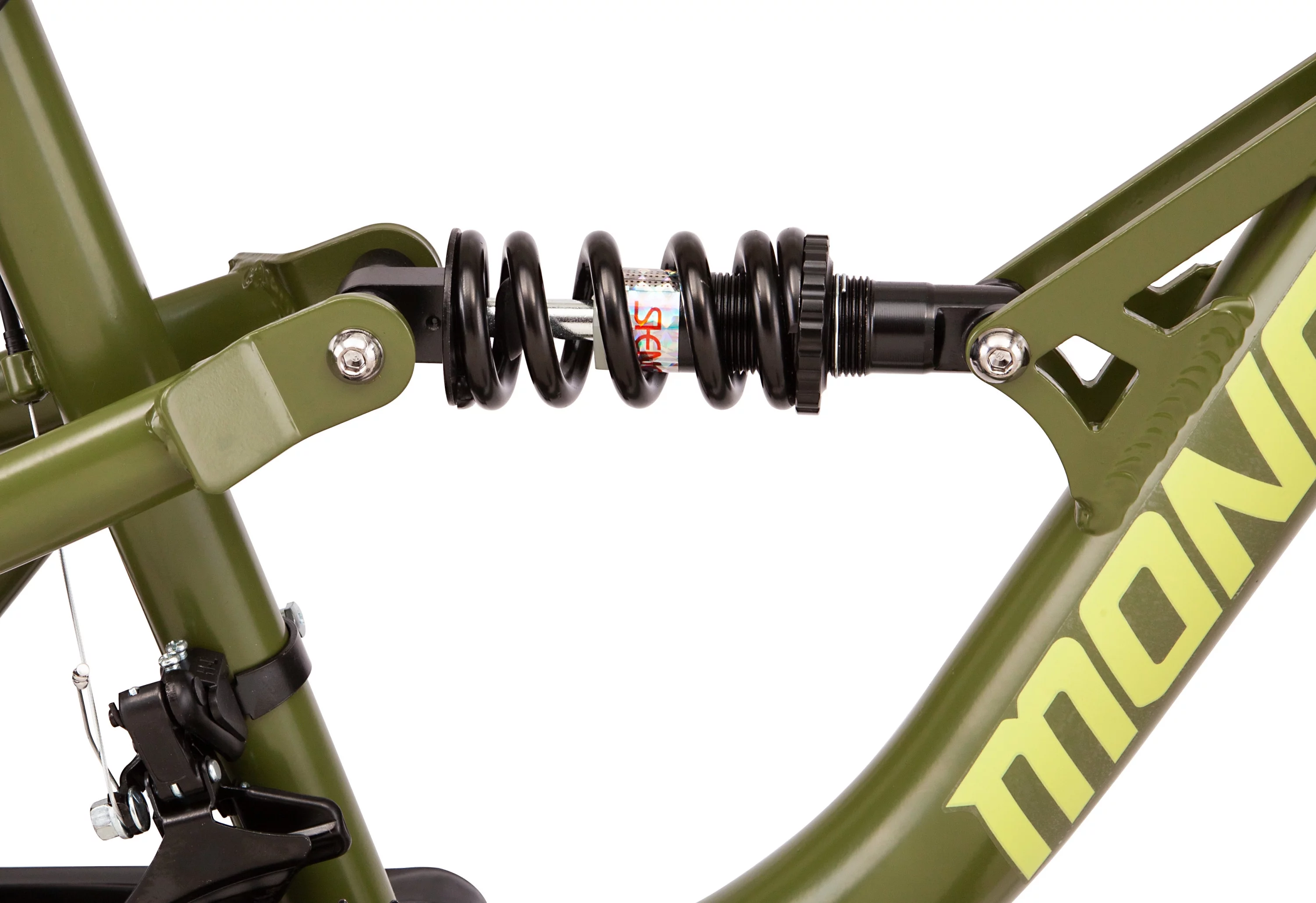 Mongoose Bash Suspension mountain bike, 21 speeds, 26-inch wheels, green