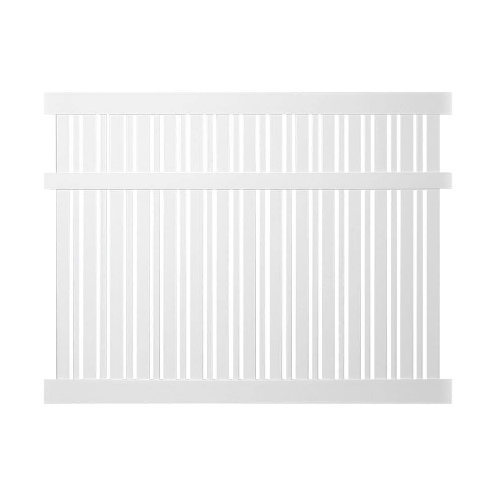 Weatherables Davenport 6 ft. H x 6 ft. W White Vinyl Semi-Privacy Fence Panel Kit PWSP-ALT-6X6 - Megean