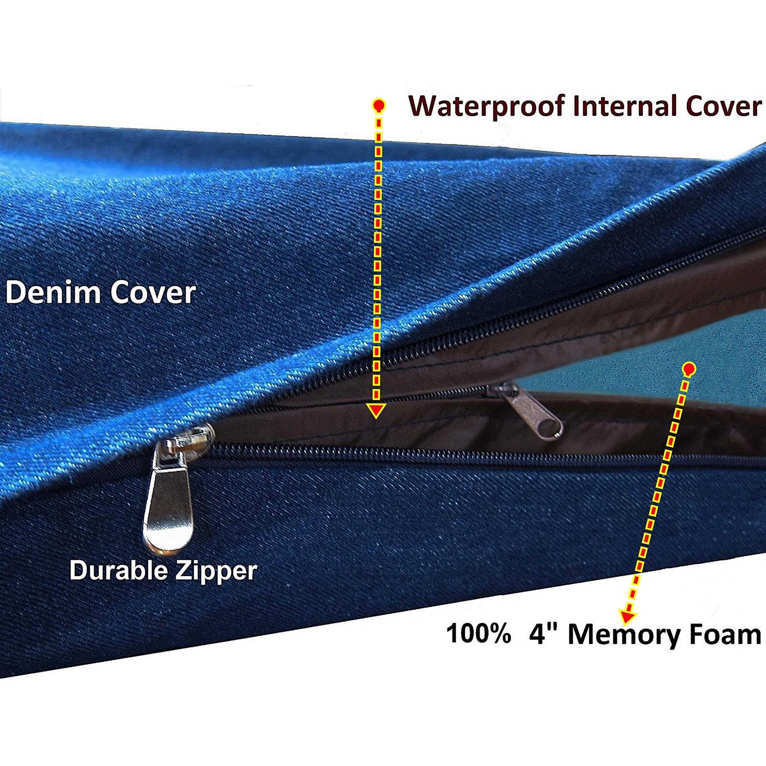 Dogbed4less Orthopedic gel Memory Foam Dog Bed Large Pet and Waterproof Liner Cover - Pet Supplies online store