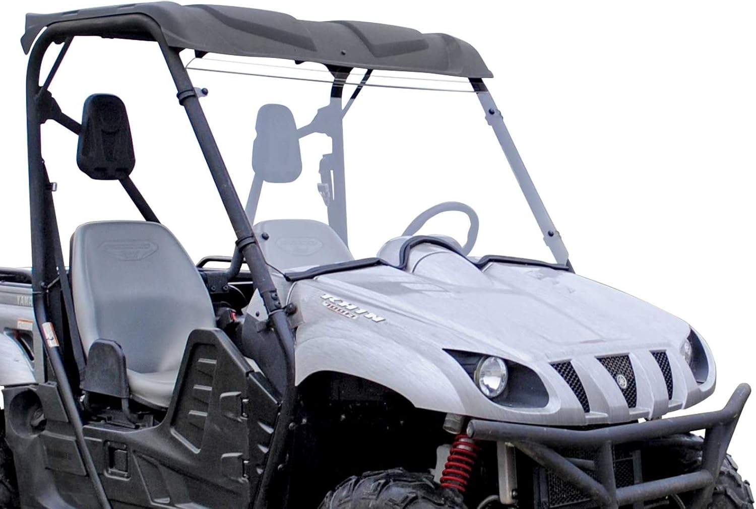 SuperATV Heavy Duty Scratch Resistant Full Windshield for Yamaha Rhino 450 / 660 / 700 (See Fitment) |1/4 Thick Polycarbonate 250x Stronger than Glass | Hard Coated | Made in the USA!