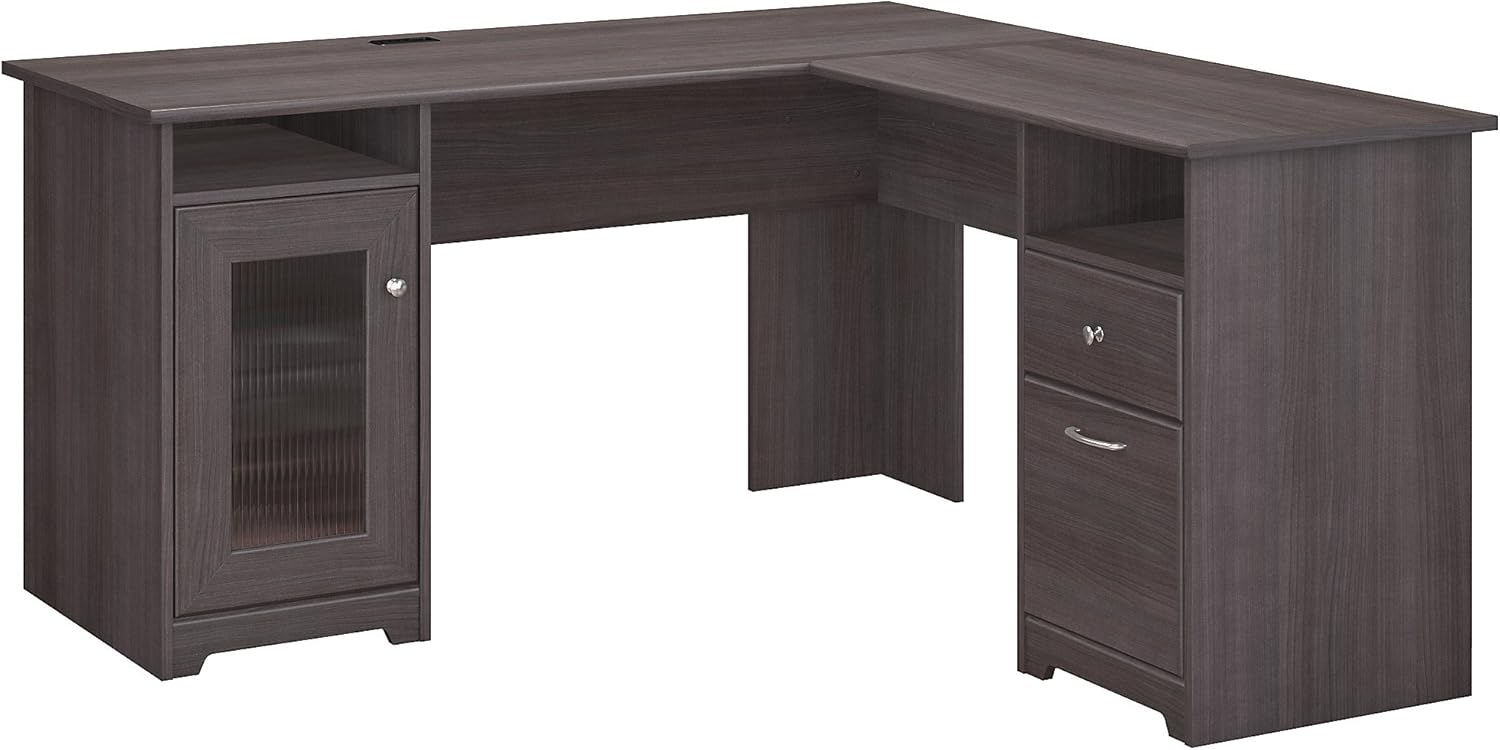 Bush Furniture Cabot L Shaped Computer Desk, Heather Gray