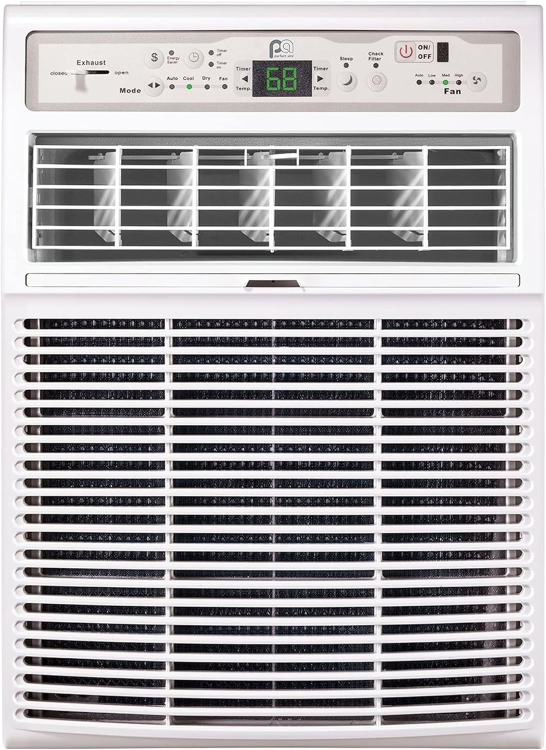 PerfectAire 10,000 BTU Slider Air Conditioner Window A/C - Casement, 10000, Gray