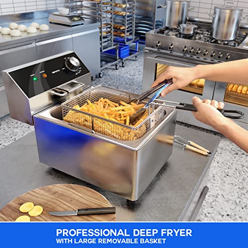 TOPKITCH Electric Deep Fryer Countertop Deep Fryer with Basket