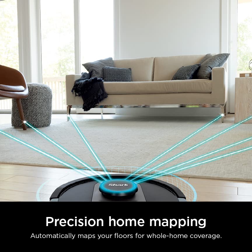 Shark AV752 ION Robot Vacuum, Tri-Brush System, Wifi Connected, 120 Min Runtime, Works with Alexa, Multi Surface Cleaning, White