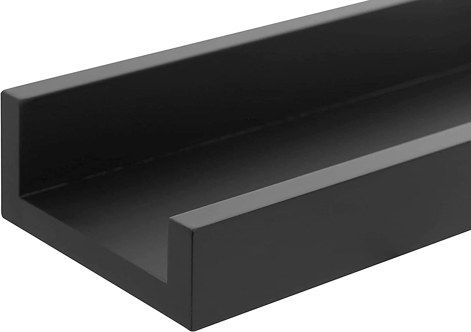 LIHONG Edge Wood Floating Shelves - 23", Black, 4Pack - Wall-Mounted Shelves for Home, Room, Office