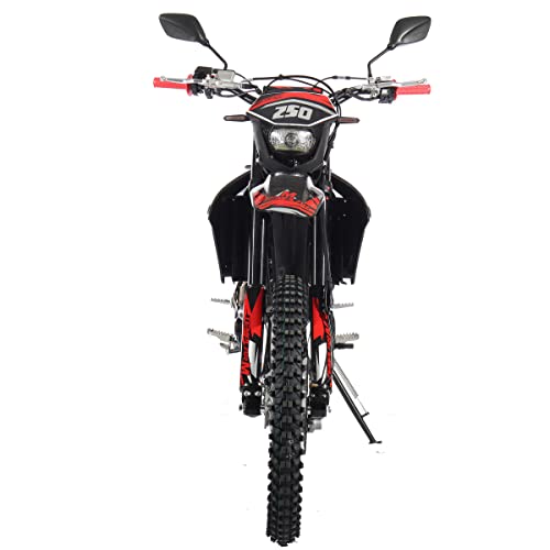 X-PRO Templar M 250cc Dirt Bike with Zongshen Engine 5 Speed Pit Bikes Adult Pitbike, Big 21"/18" Wheels! (Black)