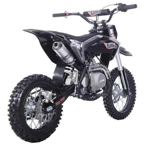 X-PRO 125cc Kids Dirt Bike Pit Bike Youth Dirt Pit Bike with 4-Speed Semi-Automatic Transmission, Big 14"/12" Tires!