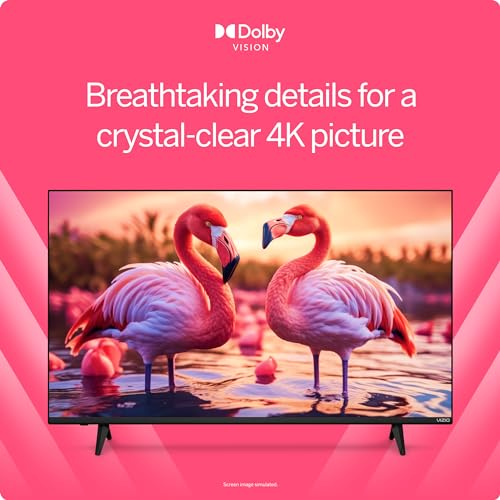 VIZIO 43-inch 4K UHD LED Smart TV w/Dolby Vision HDR, WiFi 6, Bluetooth Headphone Capable, Apple AirPlay, Google Cast Built-in (V4K43M-08, New)